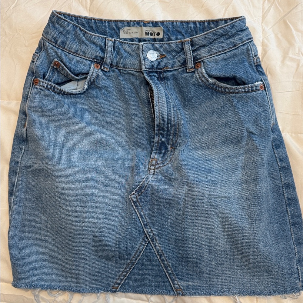 Blue Denim Skirt top shop Moto tall
